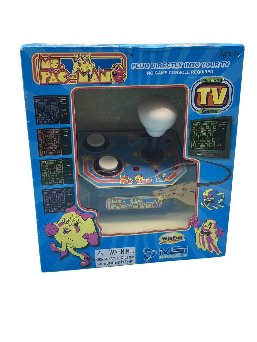 MSI Entertainment Ms. Pac-Man Plug & Play TV Microconsole Blue 2017 Joystick
